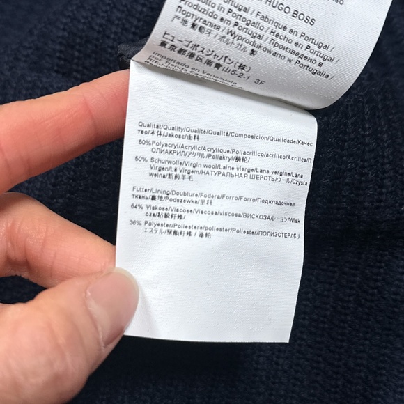 Hugo Boss Nold Thick Knit Wool Blend Unstructured Blazer Navy Blue Mens US 44 R - Picture 13 of 15